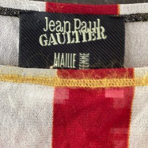 Jean Paul Gaultier Maille Femme Paisley Fringed Stripe Poncho Beach Cover Circa